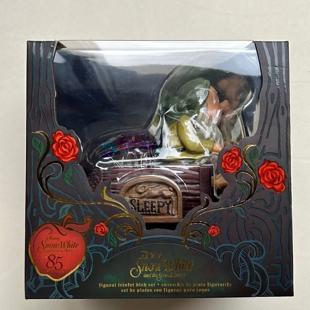Disney Store Sleepy Snow White and the Seven Dwarfs Figural Trinket Dish Set